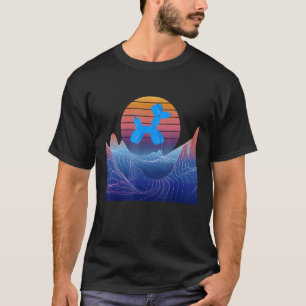 Ballon Dog Ballon Animal Vaporwave Sunset Ballon T-Shirt