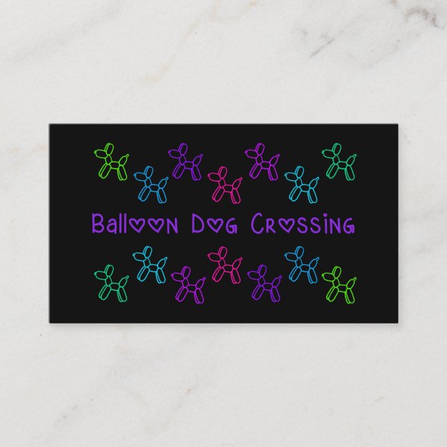 Ballon Dog Crossing Business Cards Visitenkarte (Vorderseite)