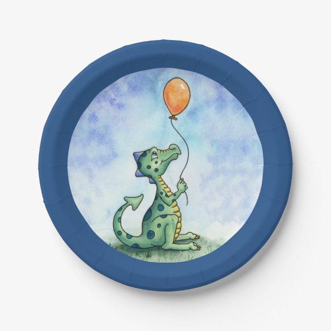 Ballon-Drache 7" Pappteller (Vorderseite)
