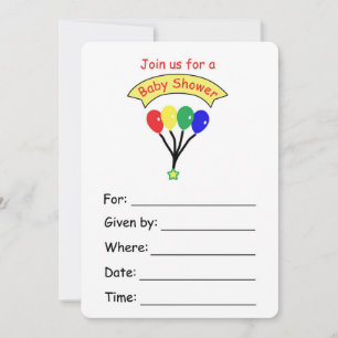 Ballon Einladung für eine Babydusche