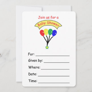 Ballon Einladung für eine Babydusche