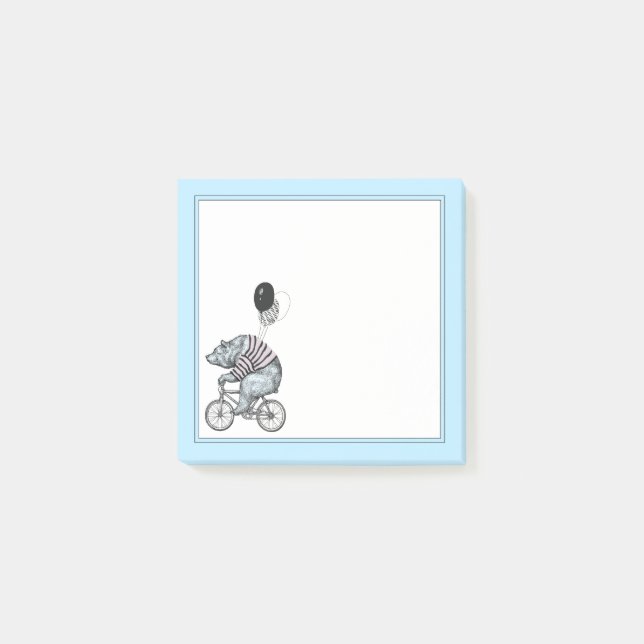 Ballon-Fahrrad-Bär Post-it Klebezettel (Vorderseite)