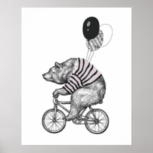 Ballon-Fahrrad-Bär Poster