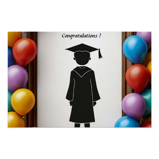 🎓 Ballon-Feier zur Graduierung für die Party Poster (Vorderseite)