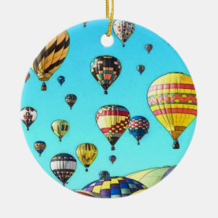 Ballon-Fiesta-nicht Luft-Ballone Keramik Ornament
