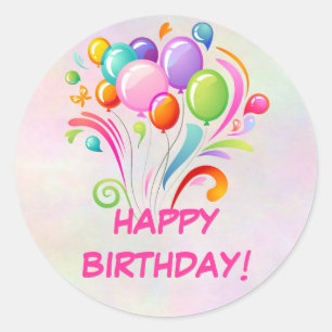 Ballon-Geburtstags-Aufkleber Runder Aufkleber