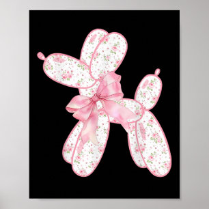 Ballon Hund Floral Pink Coquette Bow Frauen Kinder Poster