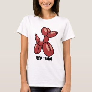 Ballon-Hundeentwurf des Spaßes roter T-Shirt