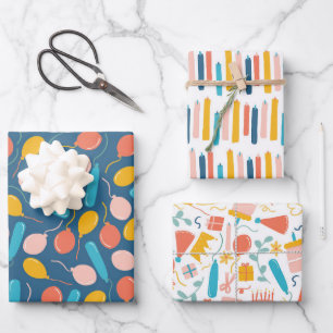 Ballon Kerze Geburtstagsfeier Geschenkpapier Set