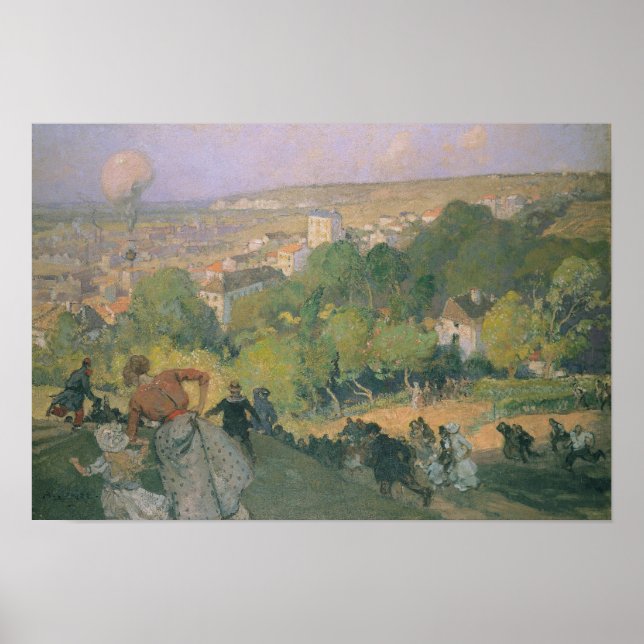 Ballon Landing at Pre St-Gervais, c.1885 Poster (Vorne)