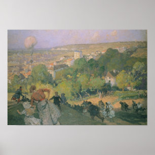 Ballon-Landung bei vor St.-Gervais, c.1885 Poster