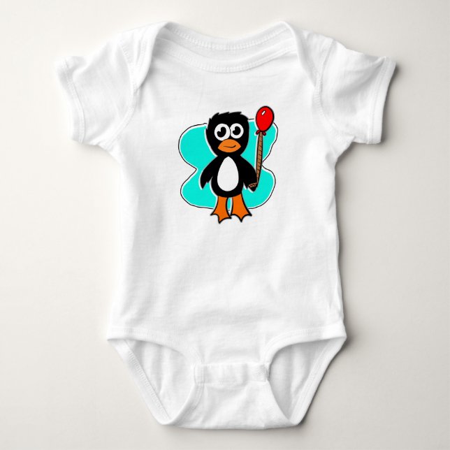Ballon Pinguin Baby Strampler (Vorderseite)