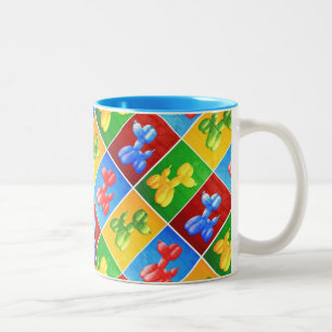 Ballon-Pudel Zweifarbige Tasse
