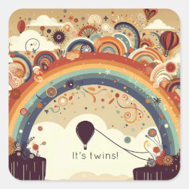 Ballon schweben in den Horizont Quadratischer Aufkleber