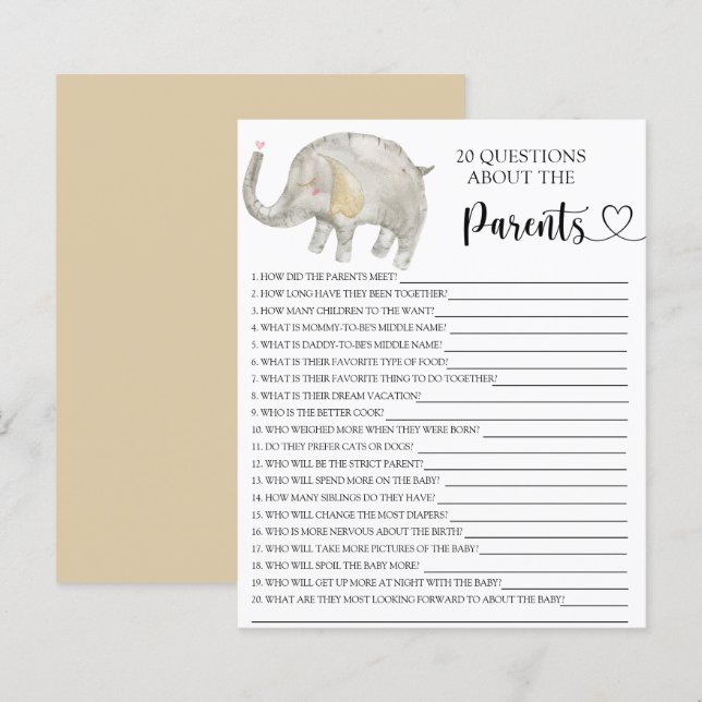 Ballon Silver Elephant Spiele über die Eltern (Vorne/Hinten)