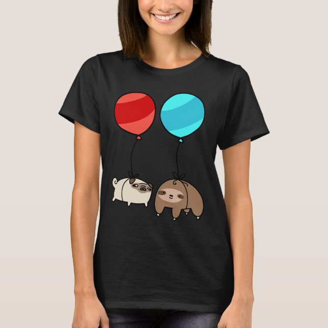 Ballon Sloth und Mops Essential T - Shirt 328 (Vorderseite)