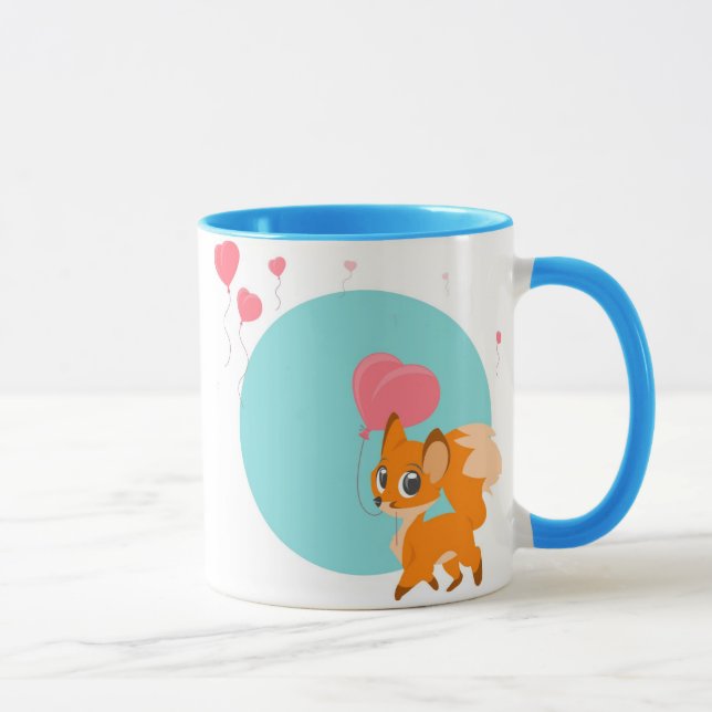 Ballon-Tagesfox-Shirt Tasse (Rechts)