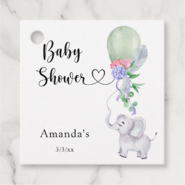 Ballon und Elephant Baby Dusche Geschenkanhänger