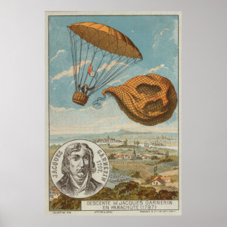 Ballon und Fallschirm 1797 Poster