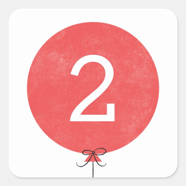 Ballonaufkleber - rot quadratischer aufkleber (Vorderseite)