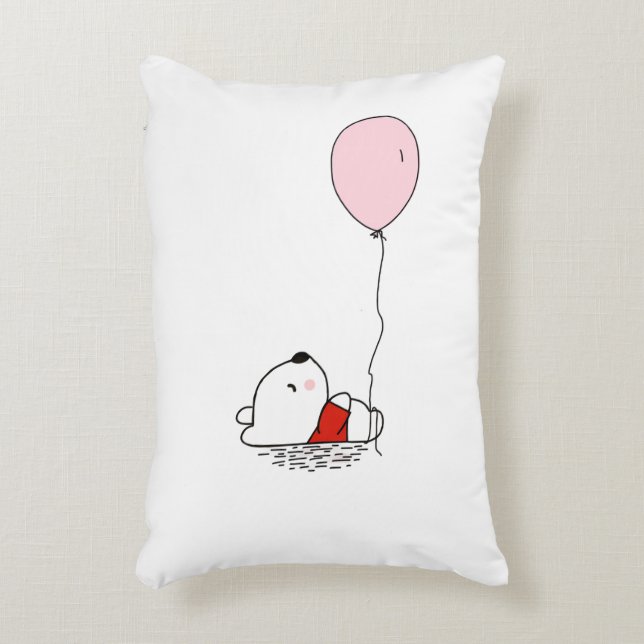 Ballonbär Afloat Niedlich Dekokissen (Vorderseite(Vertikal))