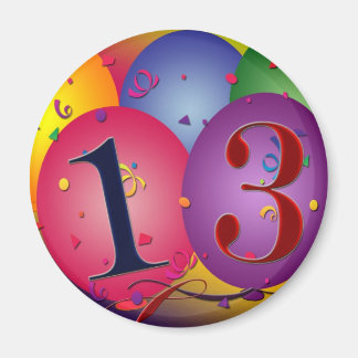 Ballondekorationen zum 13. Geburtstag Magnet
