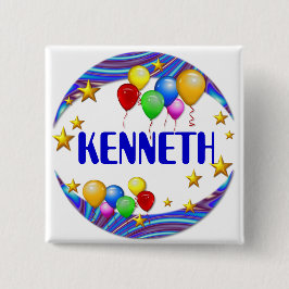 Ballone u. Sterne ~ Namen-Knopf Button