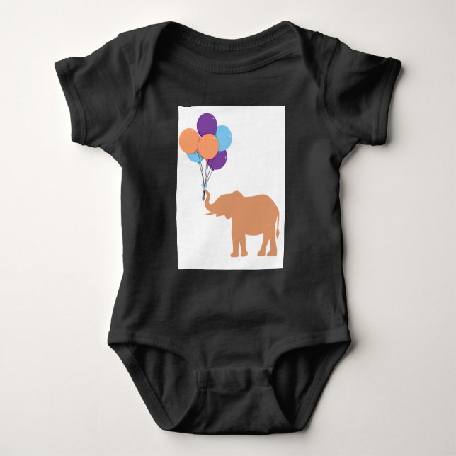 Ballonelefant Baby Strampler (Vorderseite)