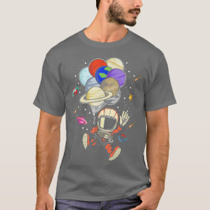 Ballonfahrer mit Planeten im Handraum T-Shirt