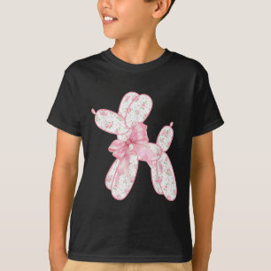 Ballonhund Floral Rosa Kokett Bogen Frauen Kinder  T-Shirt