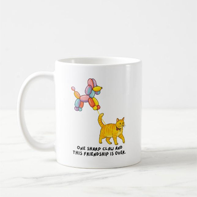 Ballonhund- und Katzenillustration  Kaffeetasse (Links)