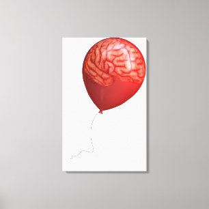 Ballonillustration mit einem gelegten Gehirn Leinwanddruck