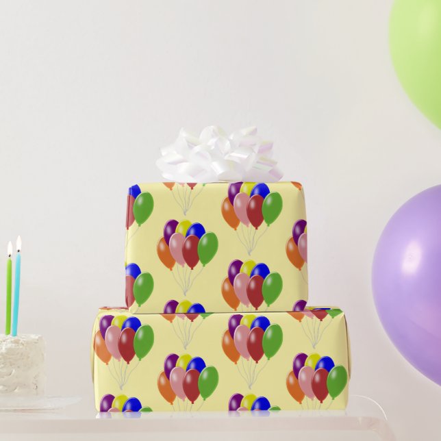 Ballons Design Jeder Farbige Hintergrund Geschenkpapier (Partygeschenke)