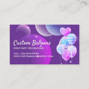 Ballons Event Partyplaner Dekoration Violett Visitenkarte