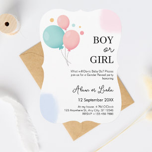Ballons Gender Reveal Party Baby Shower Party Feiertagskarte