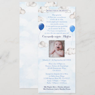 Ballons in Sky Latino Taufe Geburtstag Bautizo Einladung