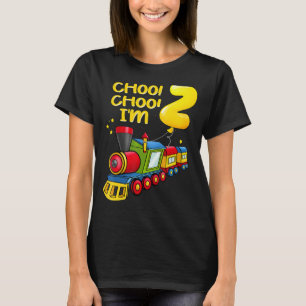 Ballons Jugend ich bin 2 Jahre Jungen Zug 2. Birt T-Shirt