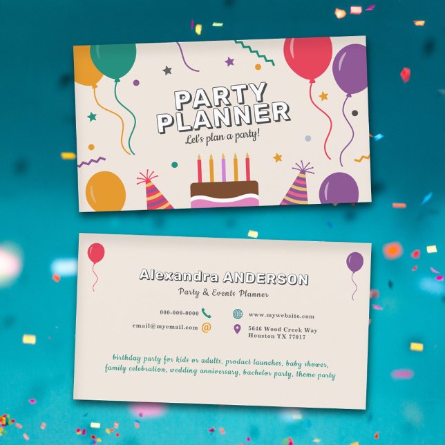 Ballons - Party-Planer Visitenkarte (Balloons - Party Planner Business Card)
