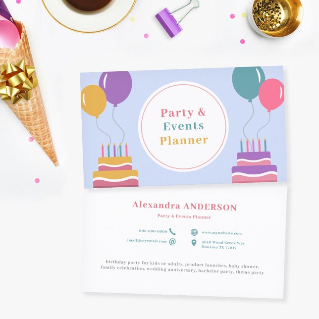 Ballons - Party- und Veranstaltungsplaner Visitenkarte (Balloons - Party & Events Planner Business Card)