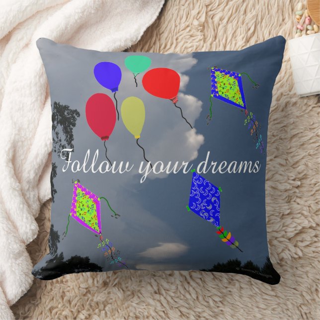 Ballons schlagen Flying Fluffy Clouds 20" x 20" Kissen (Decke)