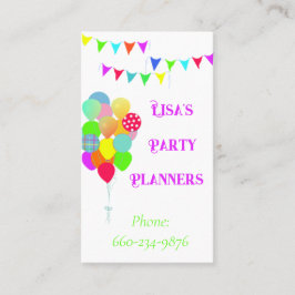 Ballons und Banner Party Planer Visitenkarte