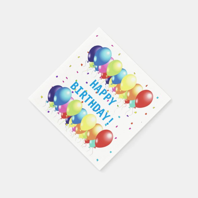 Ballons und Confetti Feierlichkeiten Papier Napkin Serviette (Ecke)