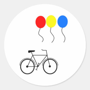 Ballons und Fahrräder Runder Aufkleber