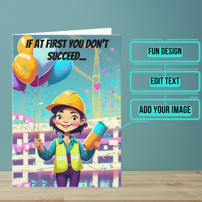 Ballons und Ingenieurinnen zum Geburtstag Karte (This lovely card is specifically for the engineer friend or family member in your life. )