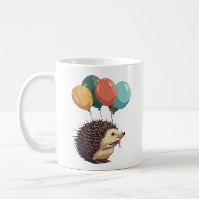 Ballons und Quillen: Igel Spaß Kaffeetasse (Links)