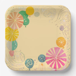 Ballons und Sterne Pappteller