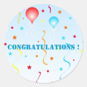 Ballons und Sterne Runder Aufkleber