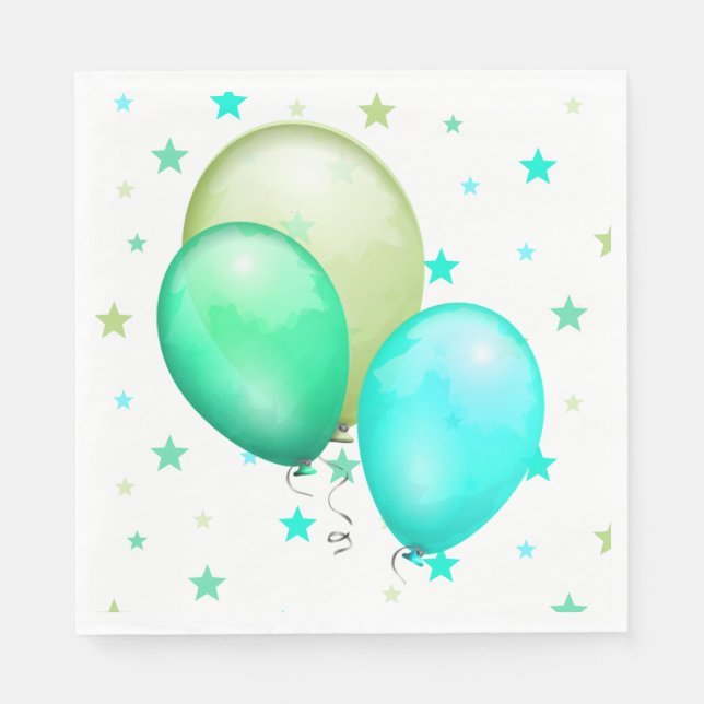 Ballons und Sternenpapier Napkins Serviette (Vorderseite)