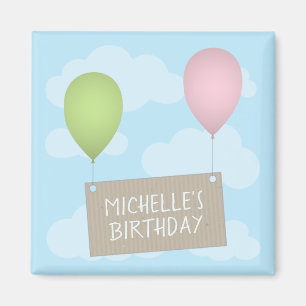 Ballons und Tag Birthday Magnet