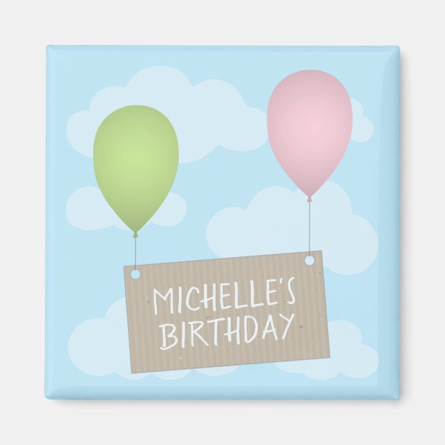 Ballons und Tag Birthday Magnet (Vorne)